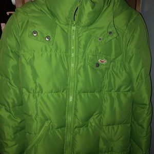Holister puffer coat with hood